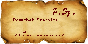 Praschek Szabolcs névjegykártya